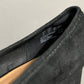 clarks womens shoes 7.5 m Black Bow Round Toe Suede Low Heel Career Shoes