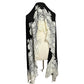 Clever Carriage Company Black and White Lace Wool Silk Scarf