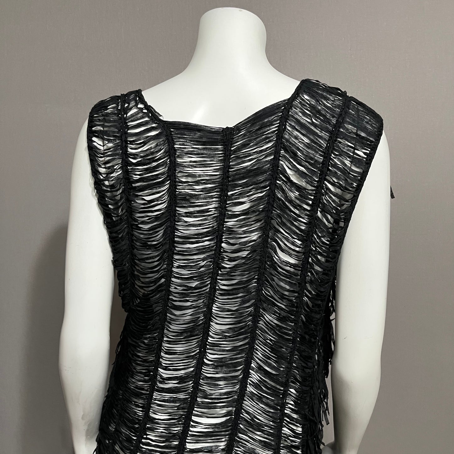 Boho Black Artsy Coverup Vest