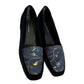 Enzo Angiolini Velvet Floral Embroidered Square Toe Ballet Flats Sz-8 1/2