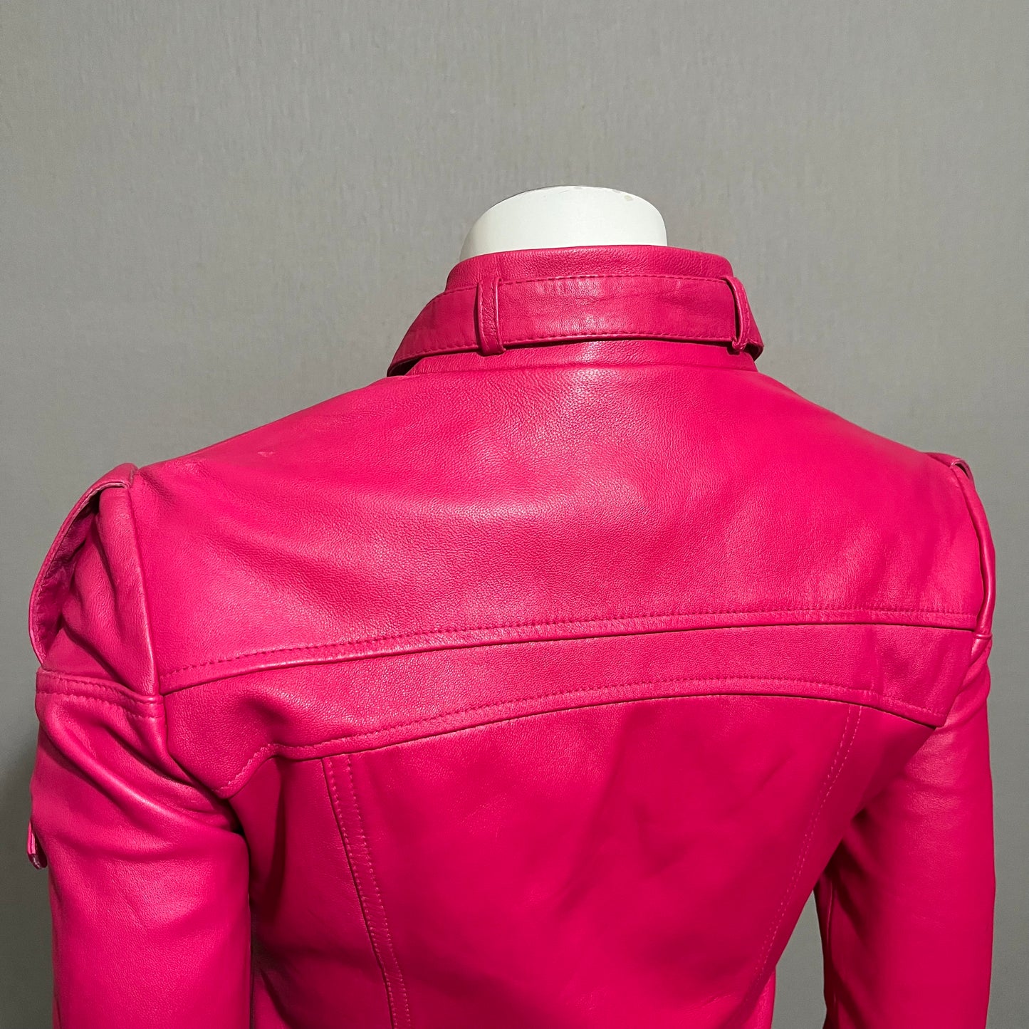 Bebe Pink 100% Leather Jacket Sz-Small