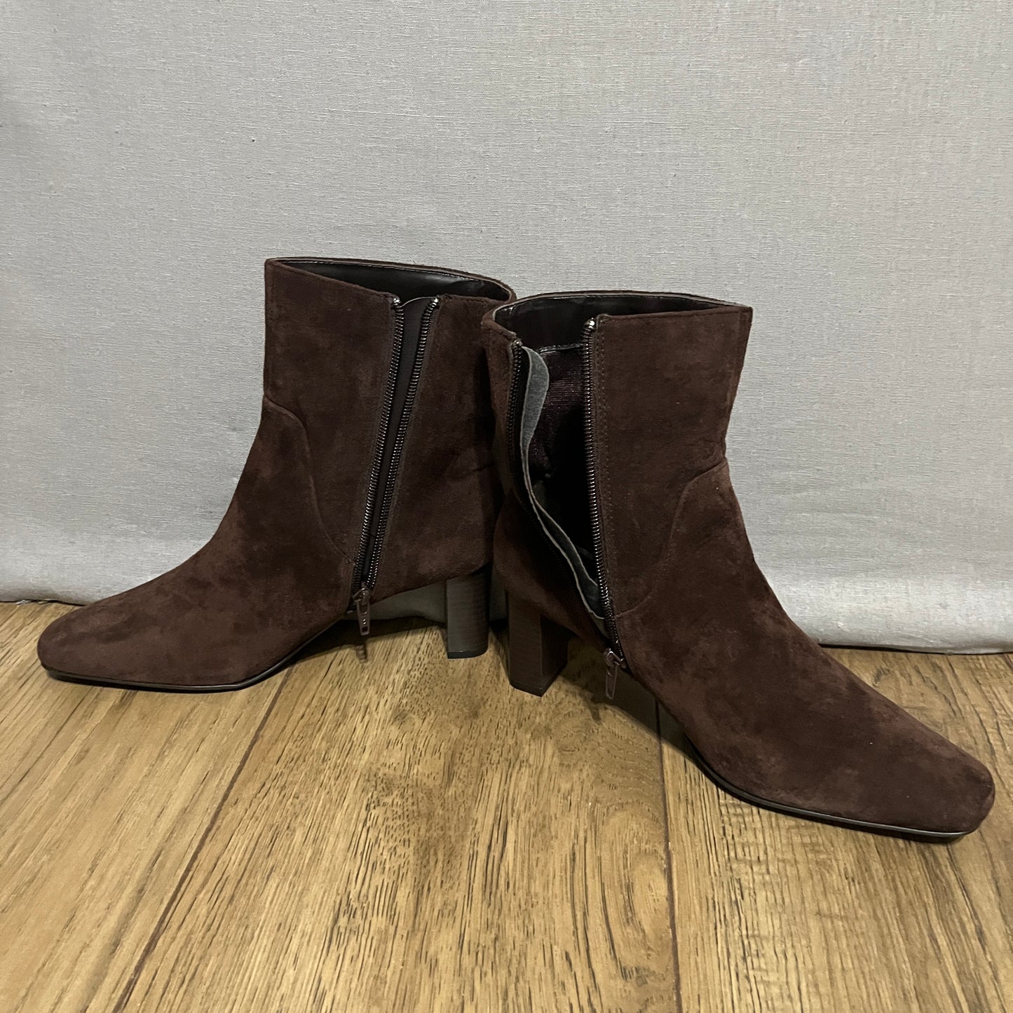 Aj Valenci Chocolate Suede Ankle Booties