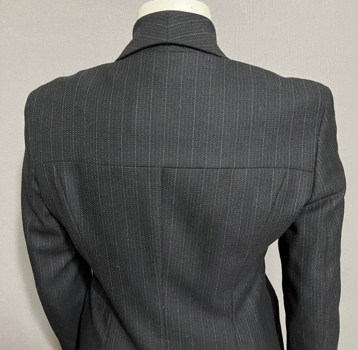 Andrea Palladio Black Striped 100% Wool Italy Made Blazer Sz-10