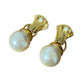 Vintage Door Knocker’s Gold and Cream Pearl Clip On Earrings