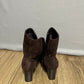 Aj Valenci Chocolate Suede Ankle Booties