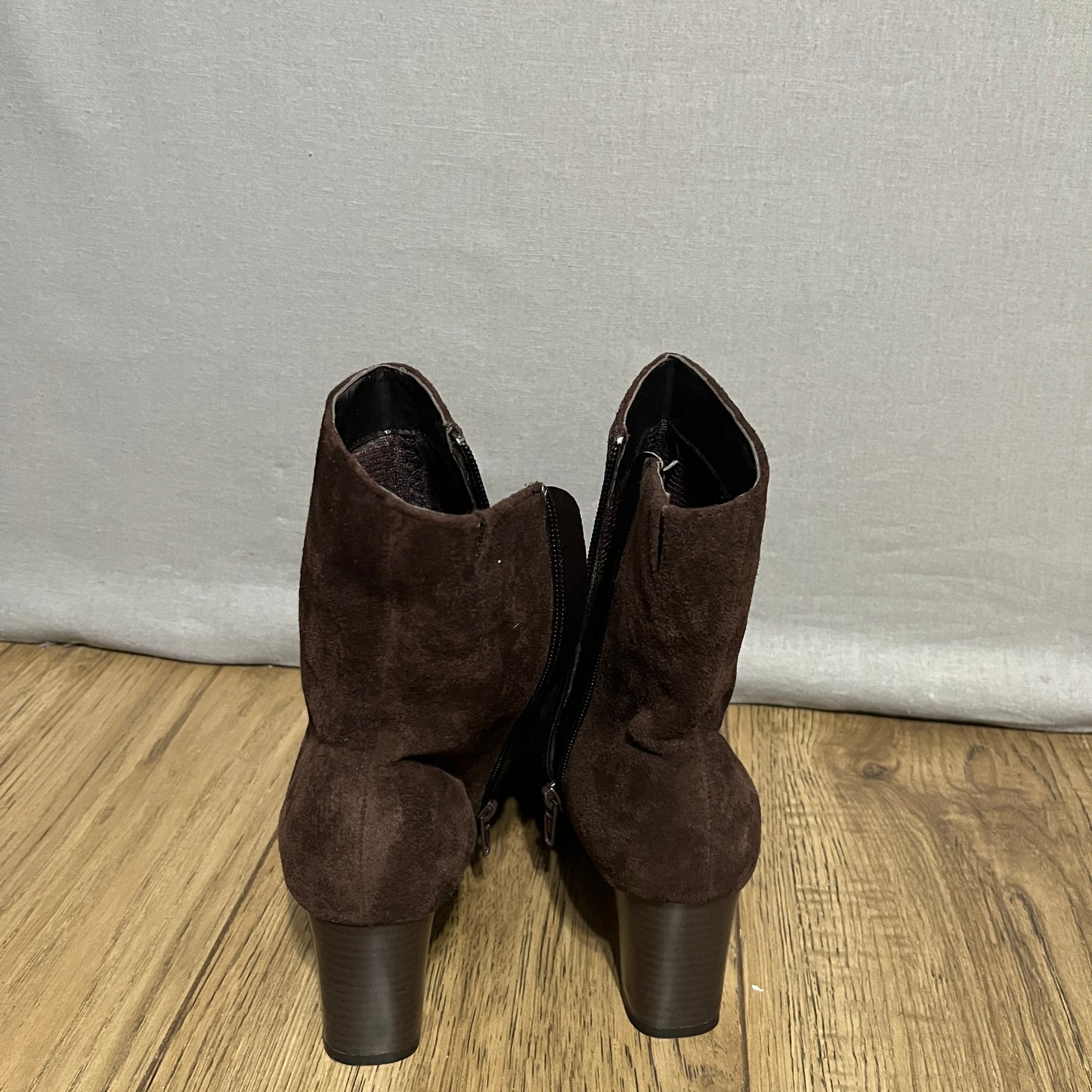 Aj Valenci Chocolate Suede Ankle Booties