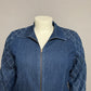 Alfred Dunner Dark Denim With Gold Studded Sleeves Zip Front Jacket Sz-18