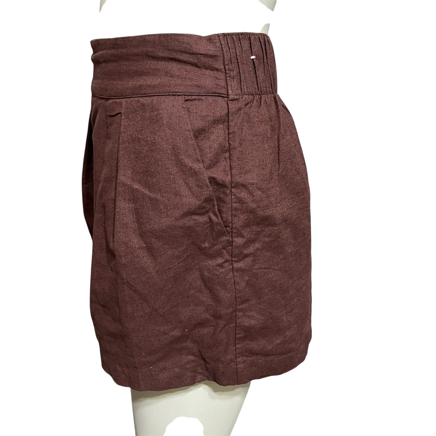 Abercrombie & Fitch Chocolate Flared Women’s Linen Cotton Shorts Sz-Medium
