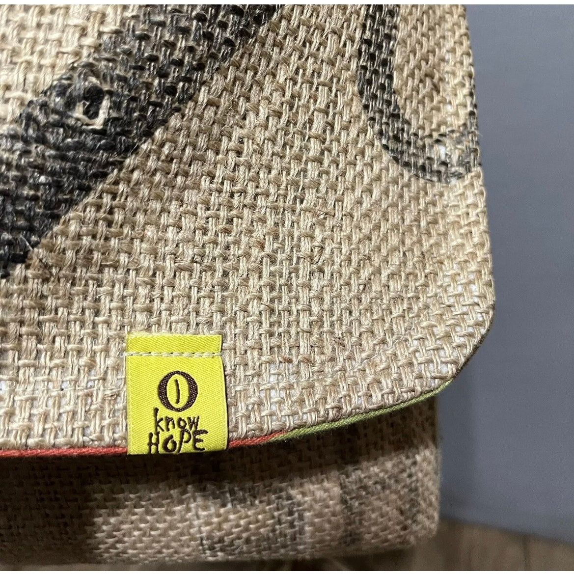 I Know Hope Brown Crossbody Market Burlap Bag