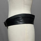 Vintage Leather Shop Wide With Silver Buckle Shaped Belt Sz-Medium/Large