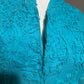 Casual Living Turquoise 100% Cotton Artsy Textured Lightweight Jacket Sz-1X