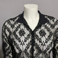 Katherine Harestad Black Allover Lace Collared Blouse Sz-Medium/Large