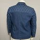 Alfred Dunner Dark Denim With Gold Studded Sleeves Zip Front Jacket Sz-18