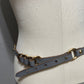 Tarnish Grey With Gold Circle Metal Skinny Belt Sz-Xs/ Small