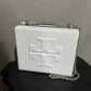 Tory Burch White Acrylic Silver Chain Evening Bag