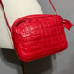Mark Cross Red Leather Quilted Crossbody Handbag