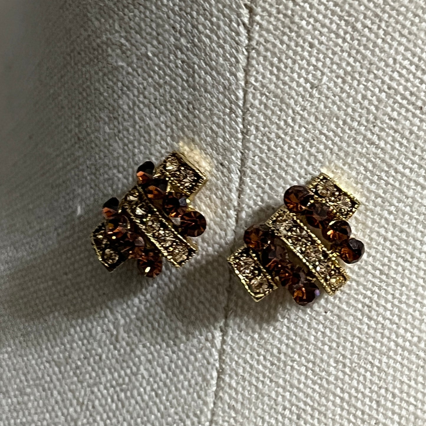 Elegant Brown and Gold Earrings