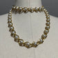 Gold Metal With Wrapped Pearls Necklace