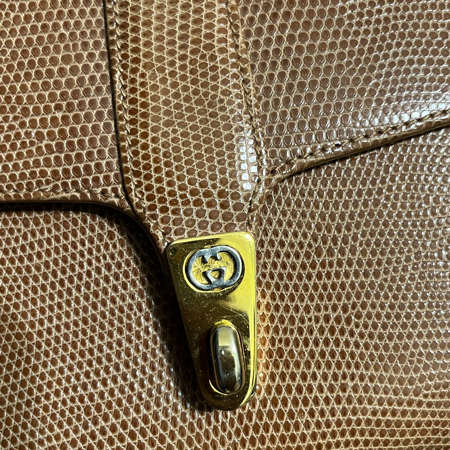 Vintage 70s Gucci Boutique Lizard Leather Handbag