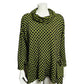 Chartreuse | Black Textured Artsy Pullover Top Sz-Large