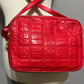 Mark Cross Red Leather Quilted Crossbody Handbag