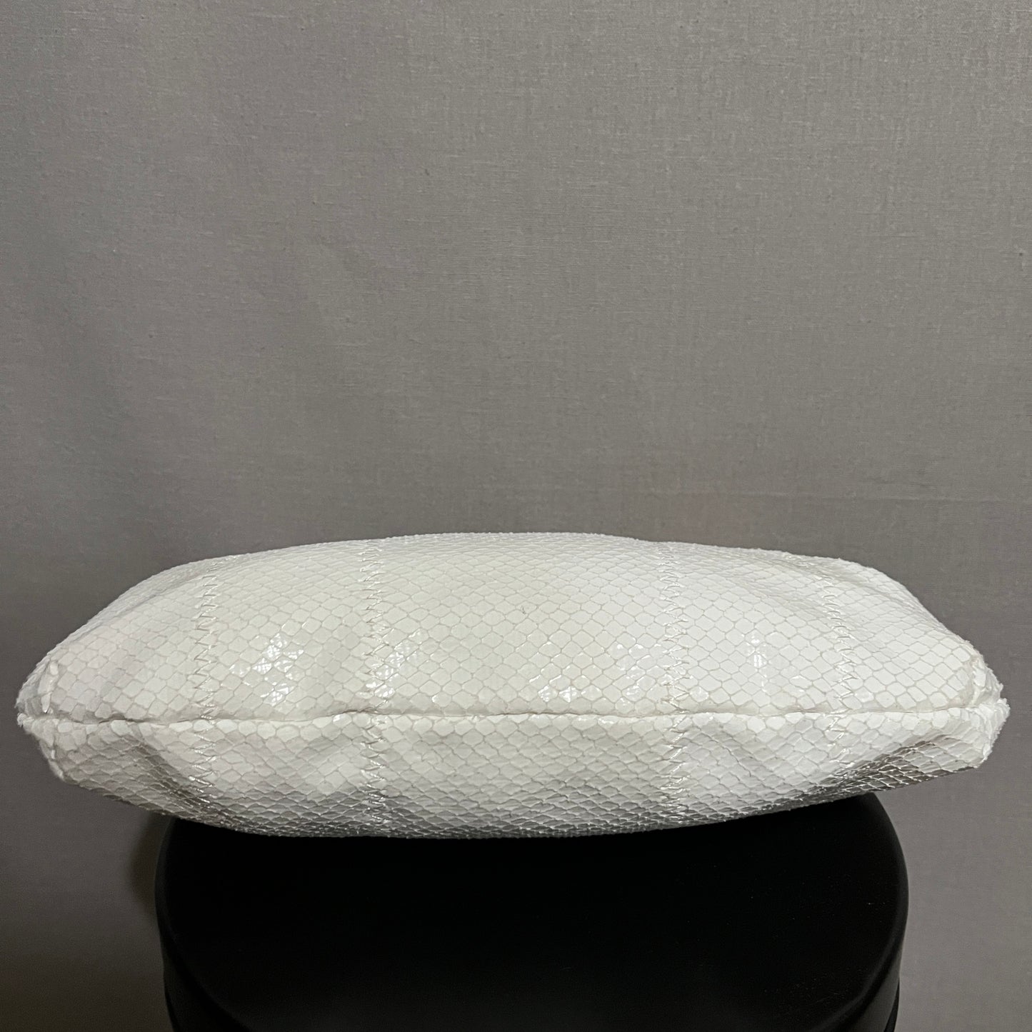 Sondra Roberts White and Tan Clutch