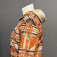 Chaps Tribal Aztec Print Orange Zip Up Hoodie Sz-XL