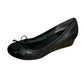 cole haan womens Black leather Round Toe Bow Comfort heel shoes size 7.5