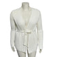 Jones New York Cream Tie Waist Open Cardigan Sweater Sz-Medium