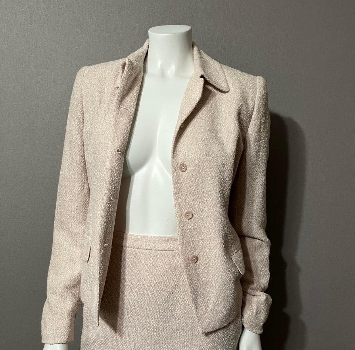 Vintage Rena Rowan Blush Pink Textured 2 Pc Set Sz-8