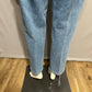 Faconnable Light Blue Denim with Tan Patch Straight High Rise Jeans Sz-14