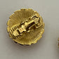 Trifari Gold and Pink Stud Clip On Earrings