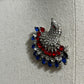 Eagle Patriotic Silver, Red, and Blue Crystal Brooch