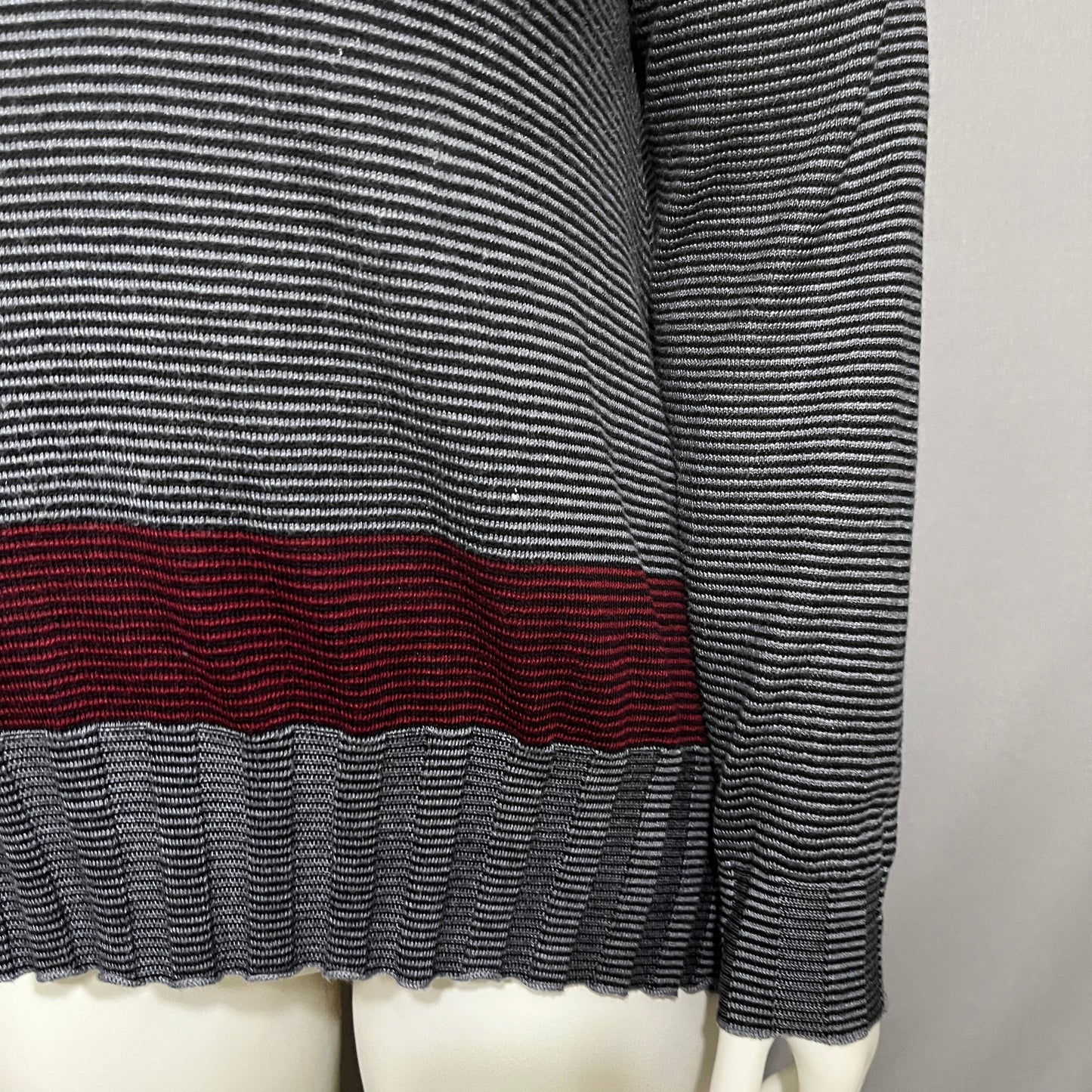 Planet Striped Gray Striped Pima Cotton Boatneck Sweater One Size