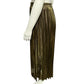 Metallic Pleated Maxi Skirt Sz-Large