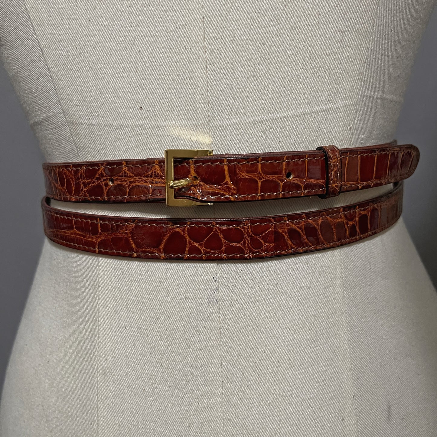 Genuine Patent Animal Skin Skin Double Wrap Belt!