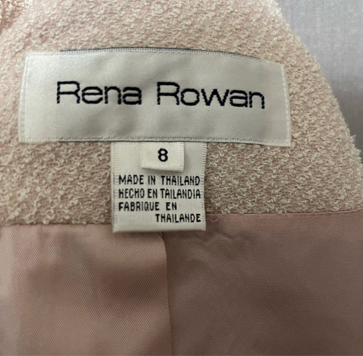 Vintage Rena Rowan Blush Pink Textured 2 Pc Set Sz-8