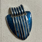 Vintage America Blue and Silver Striped Earrings