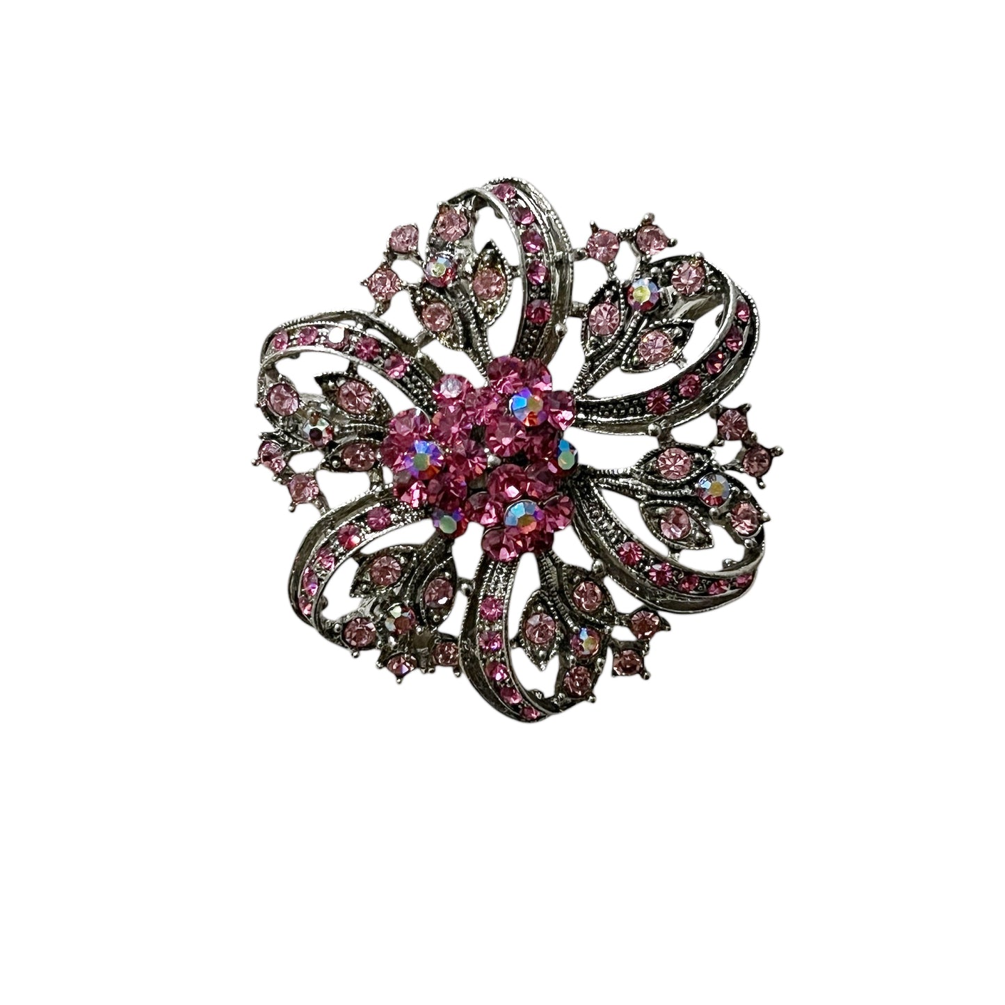 Elegant Pink Floral Brooch