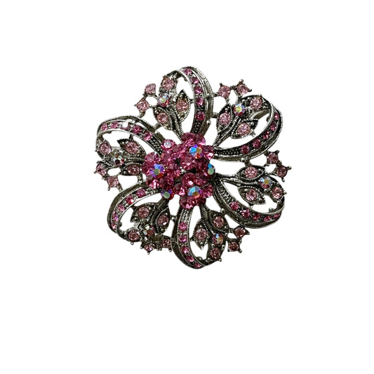 Elegant Pink Floral Brooch
