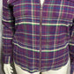 Chaps Purple Plaid Flannel Zip Up Shirt Sz-XL
