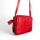 Mark Cross Red Leather Quilted Crossbody Handbag