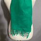 VTG Neiman Marcus 100% Lambswool Kelly Green Fringe Scarf