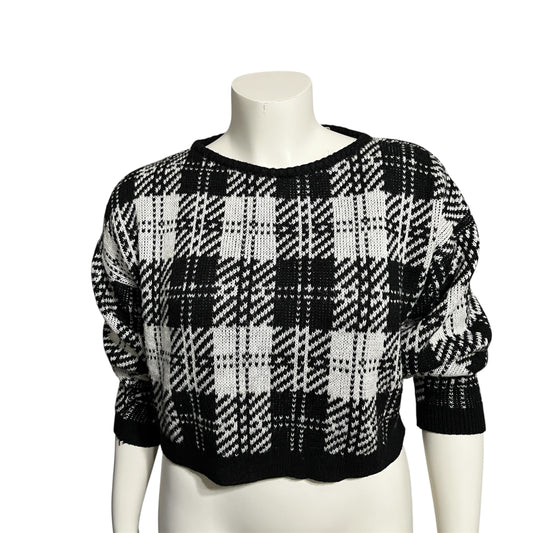 Vintage America Black and White Checkered Sweater