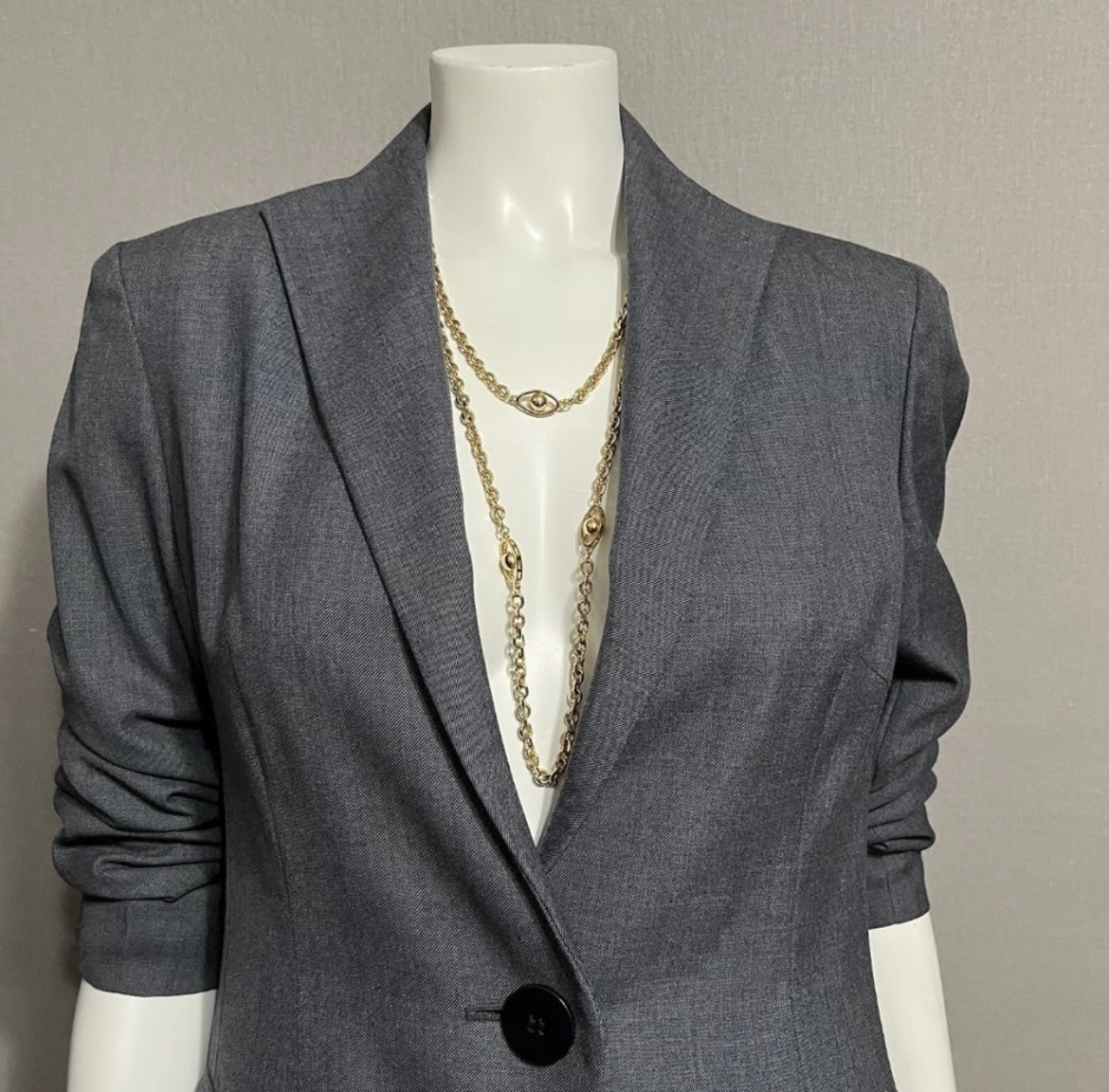 Jones New York Gray 100% Wool Career Blazer Sz-10