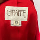 Vintage Giraffe Cherry Red 2 pc Pleated Skirt Set Sz-10/12