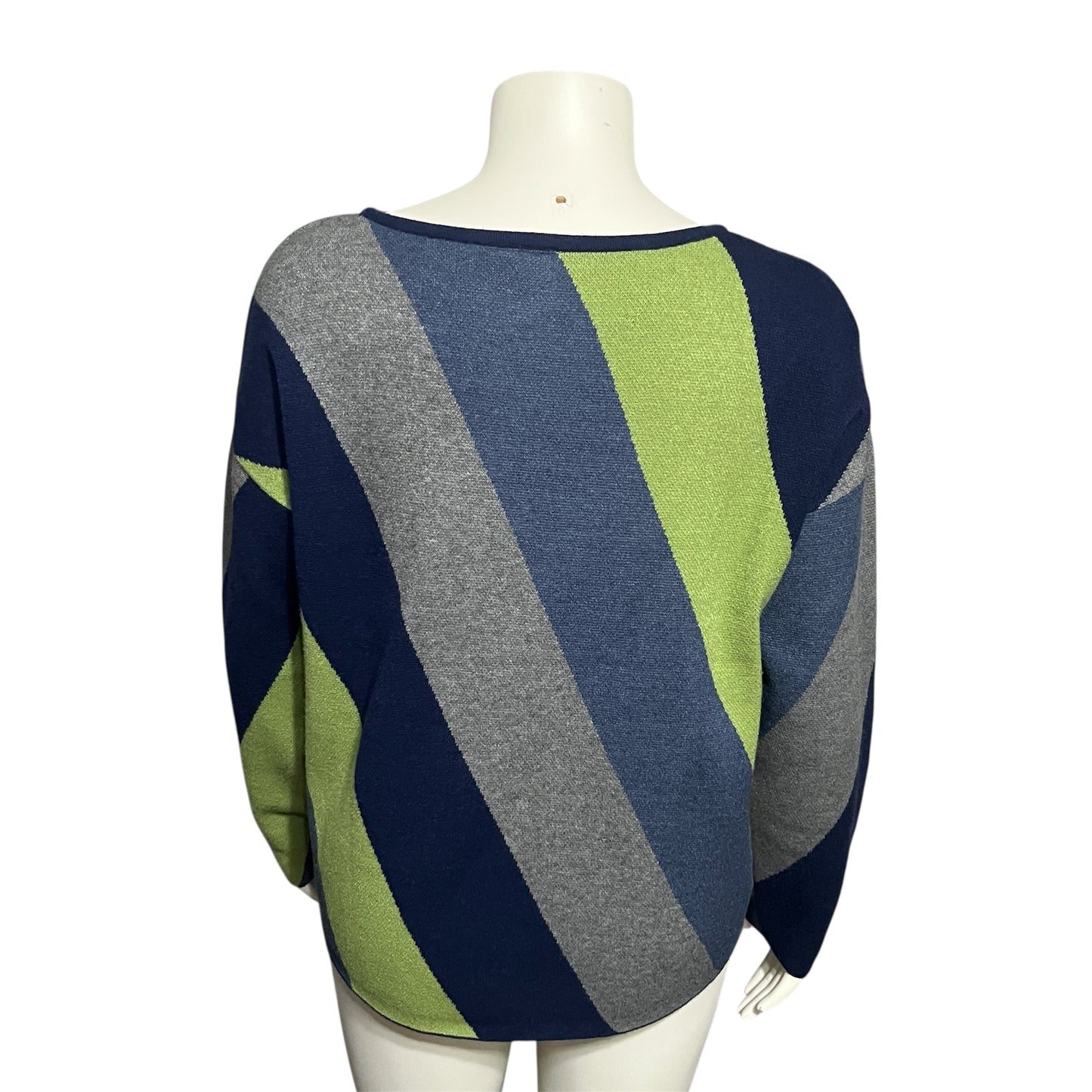 Ten-Oh-8 Blue Green Colorblock Dolman Sweater Sz-XL