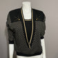 Vintage Graff Black Gold Sparkly Pullover Sweater Sz-Small