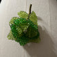 Green Beaded With Pearl Brooch Pin