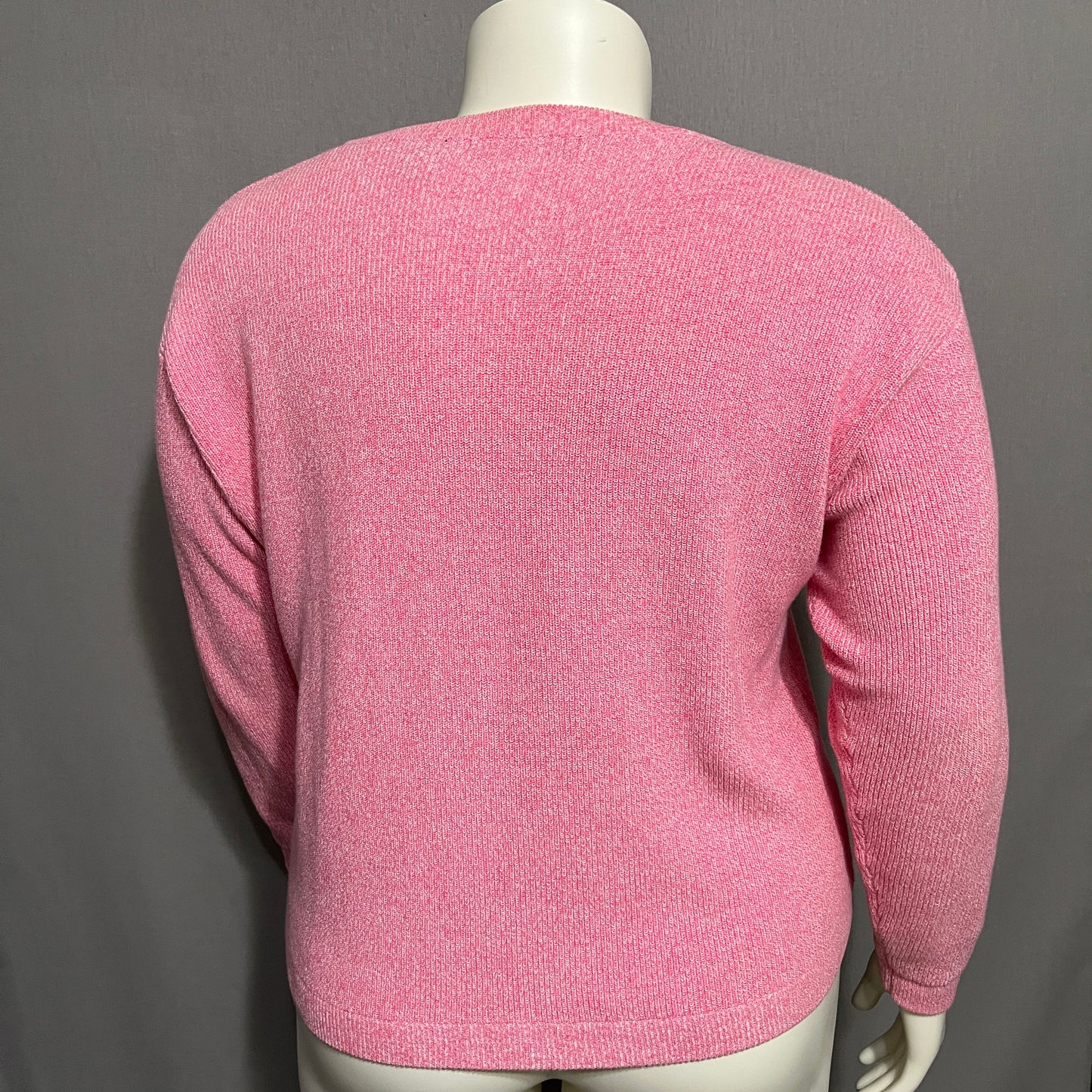 Evelyn & Arthur Pink Marled V Neck Sweater XL